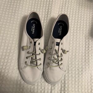Sperry Off-White Canvas Slip-Ons